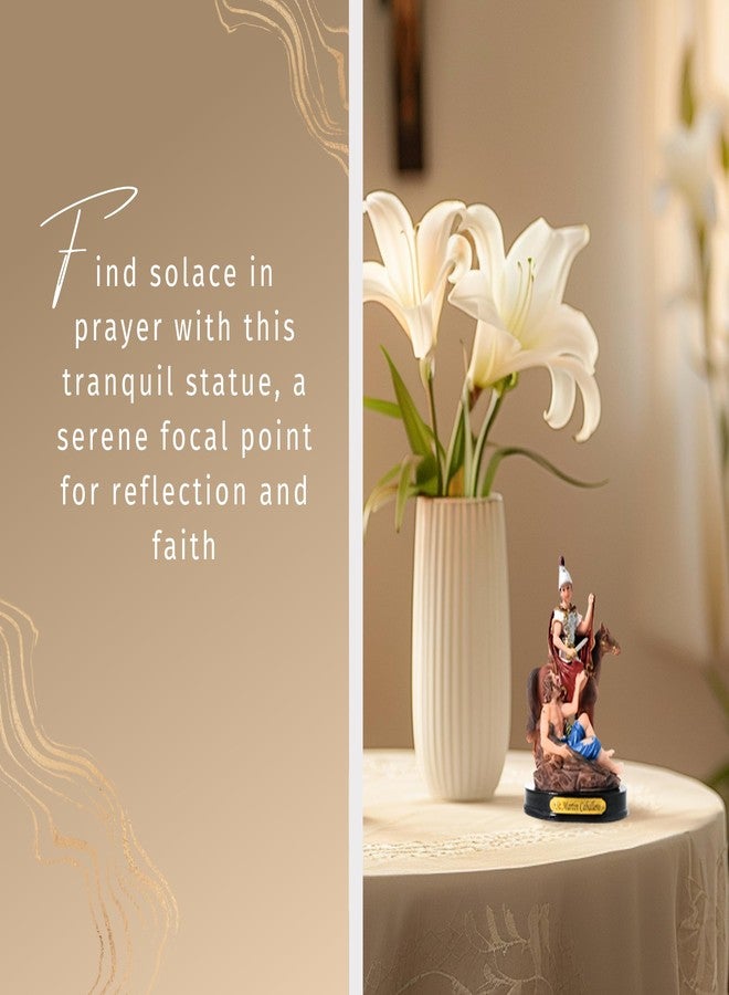 Trendzeen San Martin Caballero Statue - 5 Inch Saint Martin Statue for Home Decor, Altar - Catholic Card Set of 2 Items - Image 5